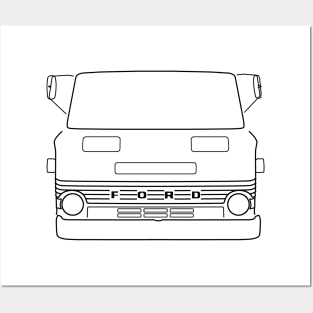 Ford D Series 1960s British classic lorry outline graphic (black) Posters and Art